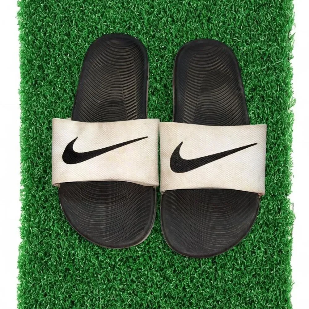 Nike White and Black Slides